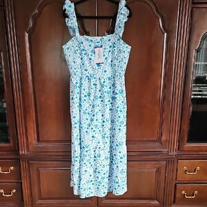 Draper James Blue Floral Casual Dress